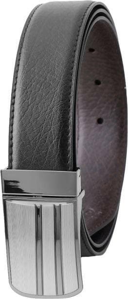 ZEVORA Men Casual, Formal, Party Black Genuine Leather Reversible Belt - HalfPe