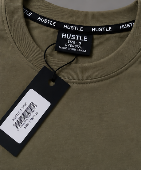 HUSTLE Essentials Men's Crew Neck Oversized T-Shirt – Olive Green