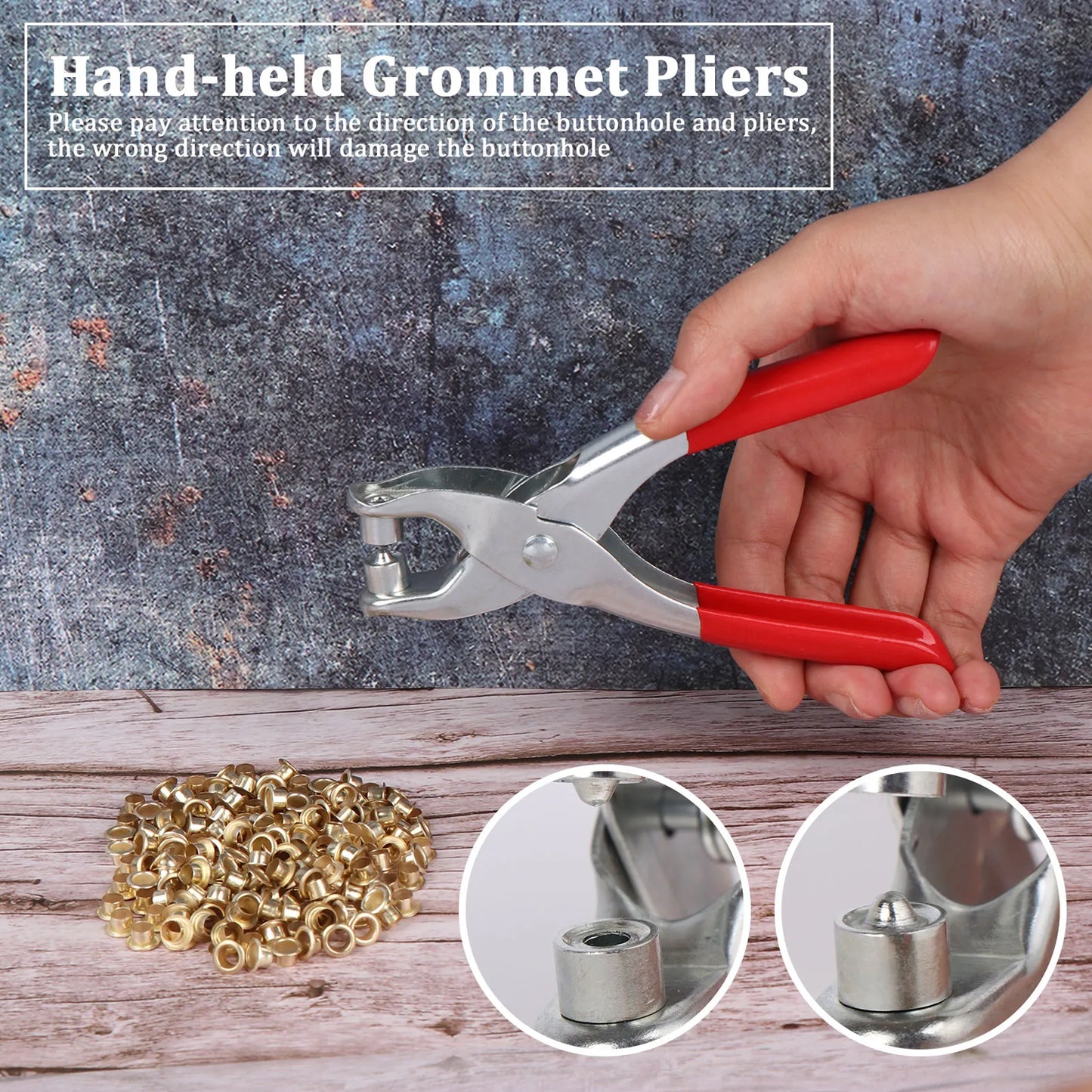 Grommet Setting Tool With 25 Pcs Gold Eyelets Grommets Steel Hole Punch Setter Kit For Leather Canvas All Fabrics Men And Women Clothes Shoes Belts Bags Crafts
