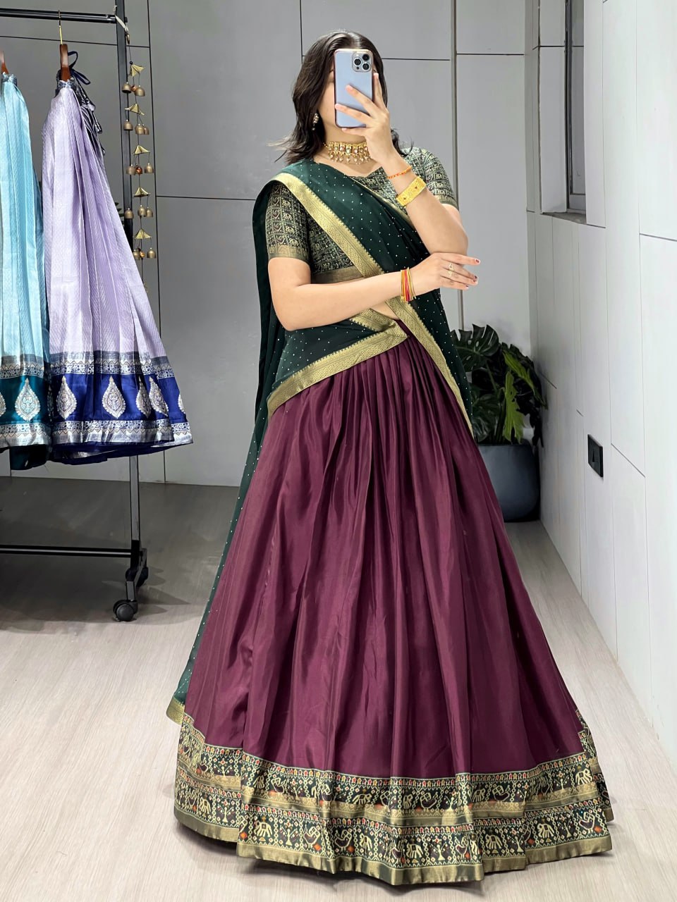 Traditional Patola-Cotton Silk Lehenga