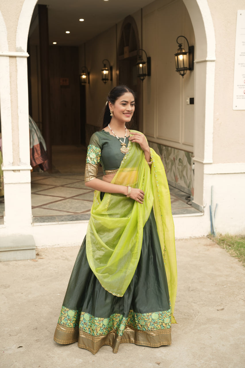 Silk Woven Lehenga Choli With Dupatta Sets