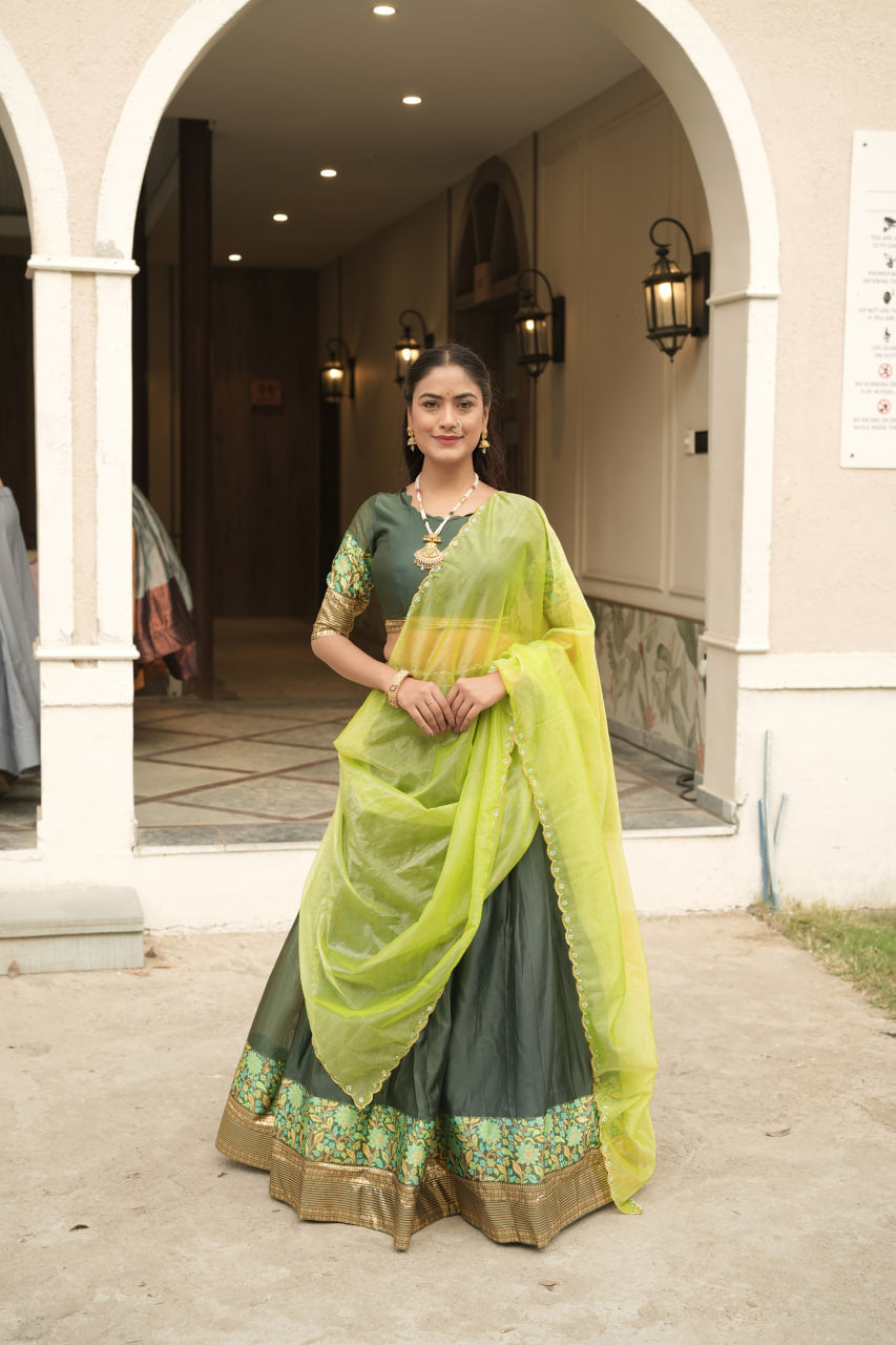 Silk Woven Lehenga Choli With Dupatta Sets