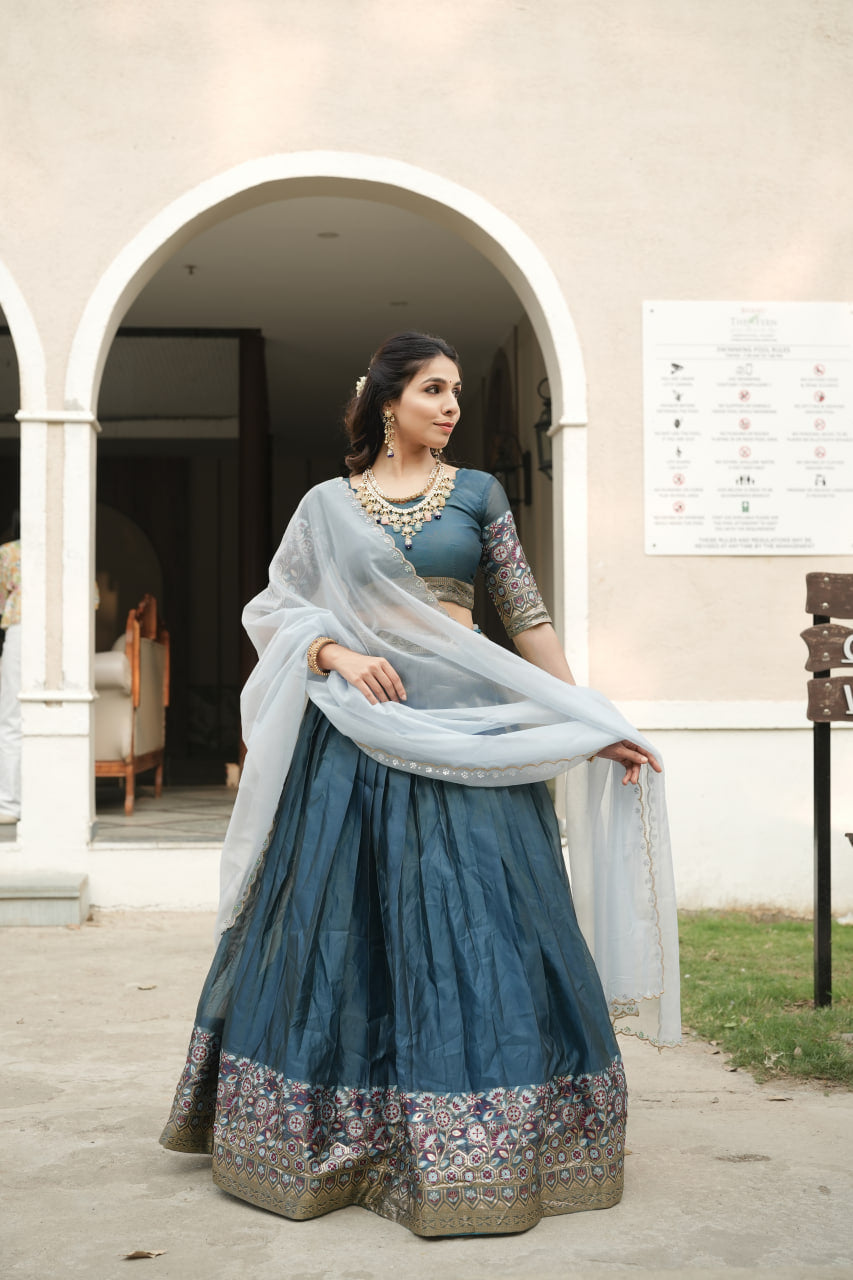 Silk Woven Lehenga Choli With Dupatta Sets