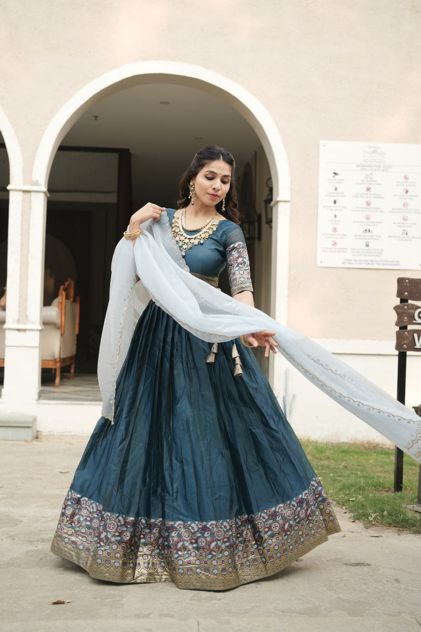 Silk Woven Lehenga Choli With Dupatta Sets