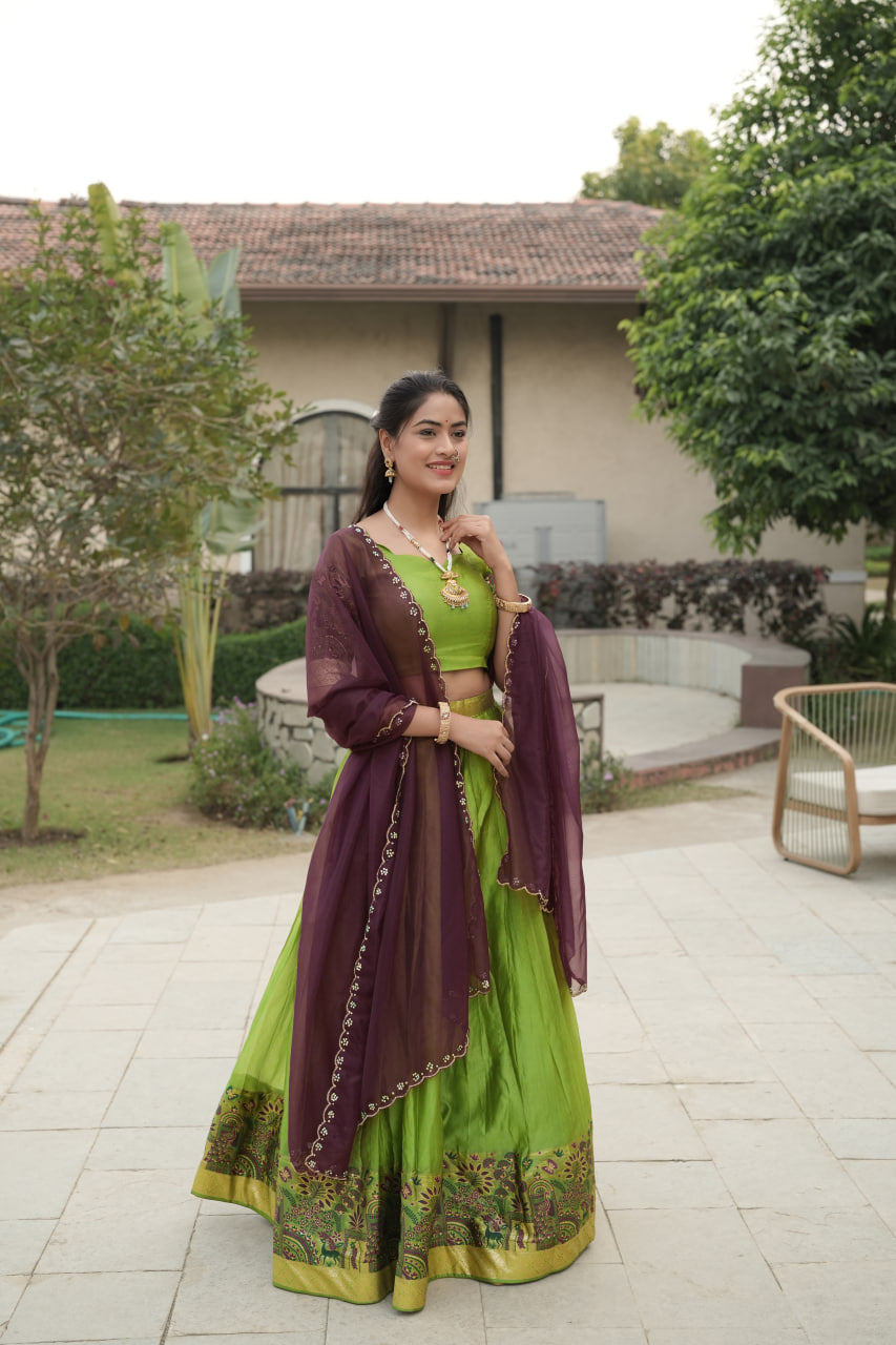 Silk Woven Lehenga Choli With Dupatta Sets