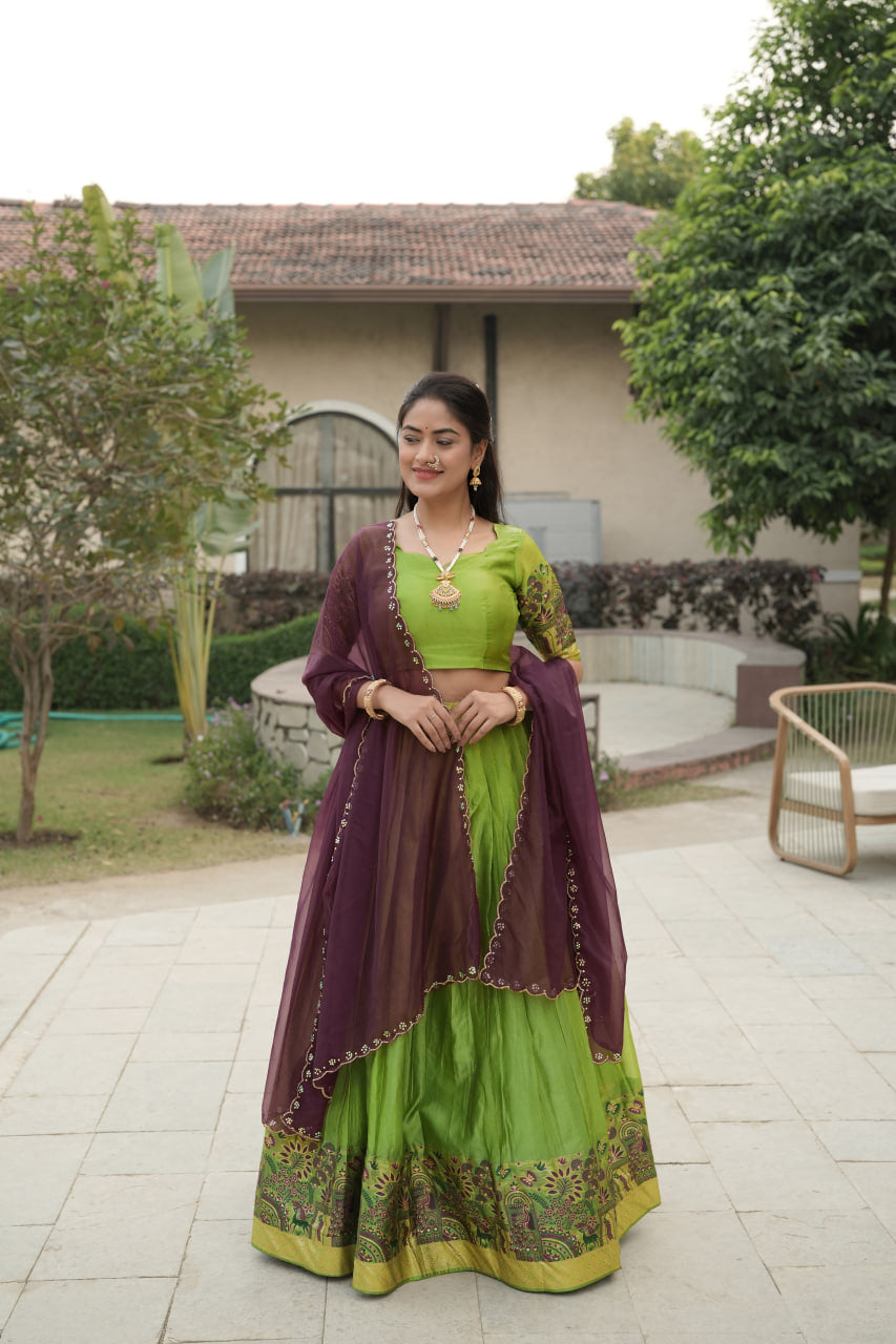 Silk Woven Lehenga Choli With Dupatta Sets