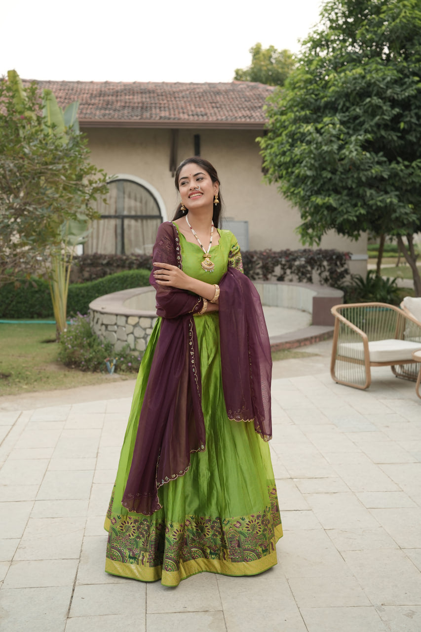 Silk Woven Lehenga Choli With Dupatta Sets