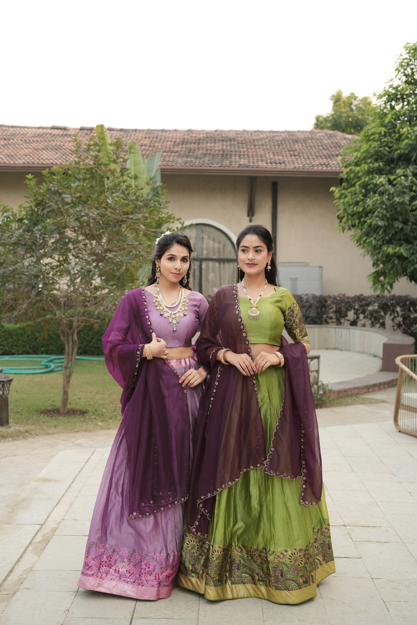 Silk Woven Lehenga Choli With Dupatta Sets