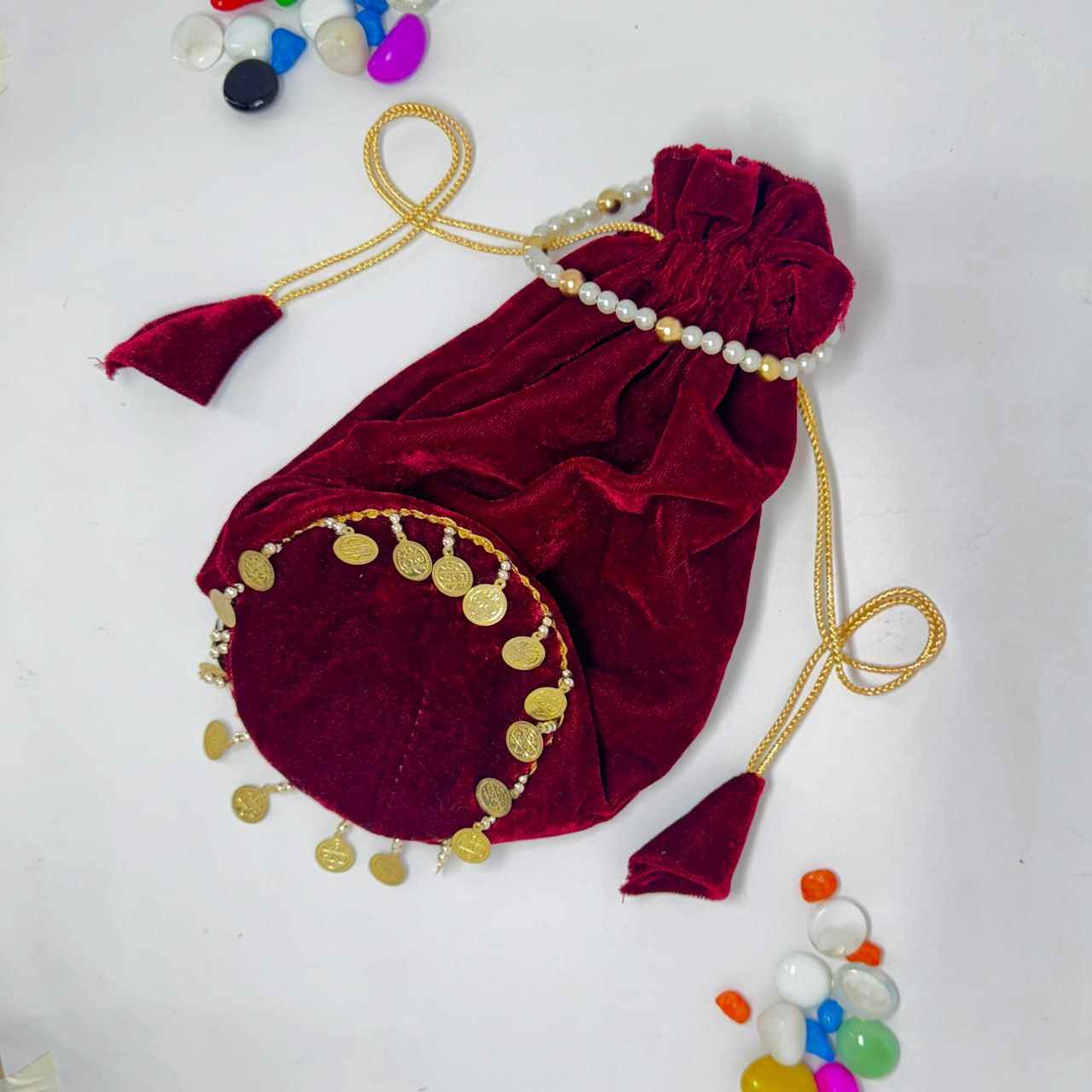 Designer Velvet Batwa with Pearl Handle