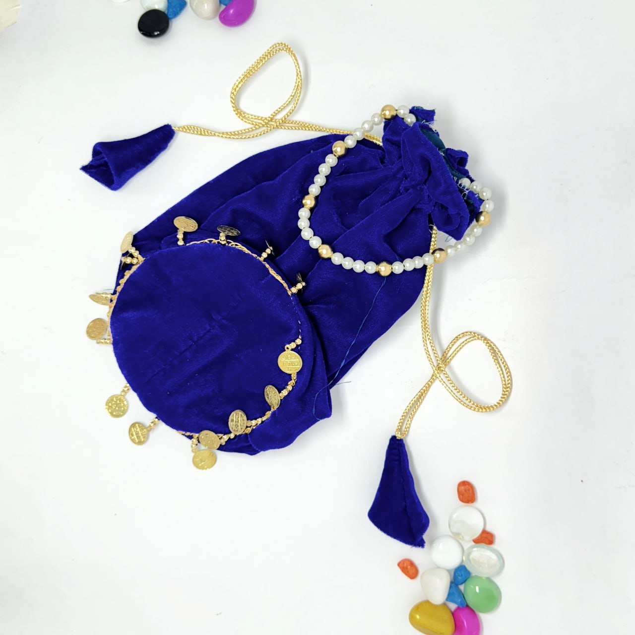 Designer Velvet Batwa with Pearl Handle