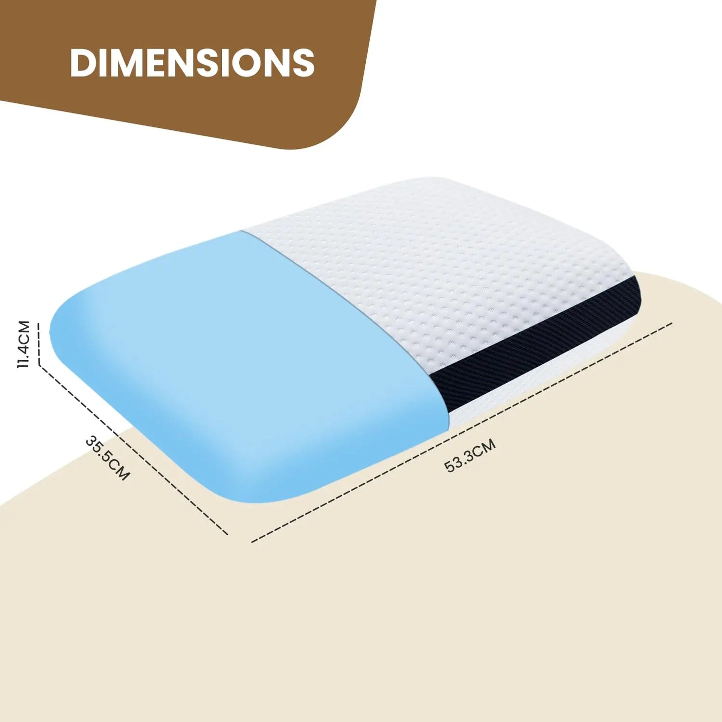 Sleepsia Orthopedic Cooling Gel Memory Foam Pillow | Cervical Pillow for Neck and Shoulder Pain Relief Support Bed Sleeping (Standard,Black/Stripes)