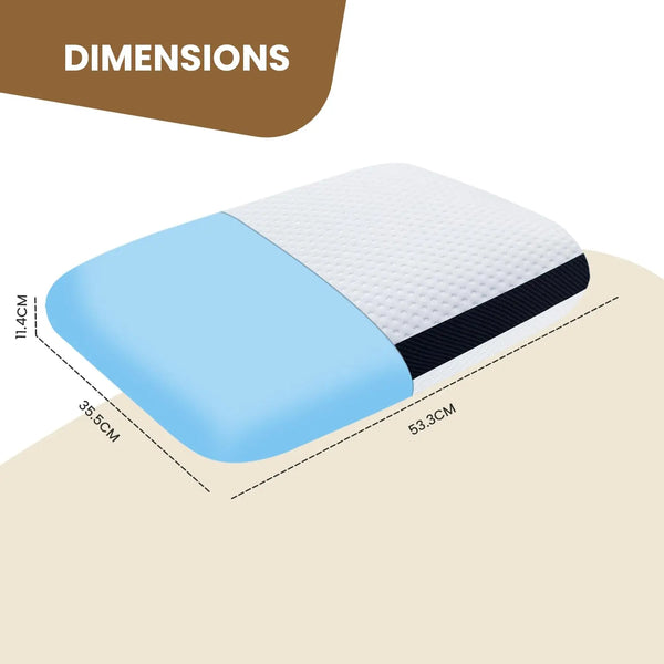 Sleepsia Orthopedic Cooling Gel Memory Foam Pillow | Cervical Pillow for Neck and Shoulder Pain Relief Support Bed Sleeping (Standard,Black/Stripes)