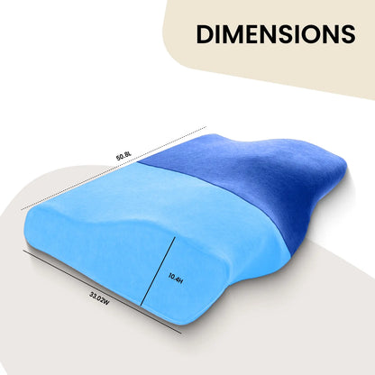 Sleepsia Cervical Pillow for Neck Pain & Shoulder Pain Relief |Orthopedic Memory Foam Pillow, Cervical Pillow, Neck Support Medical Pillow - Blue (Gel)