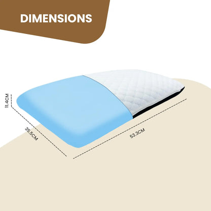 Sleepsia Orthopedic Cooling Gel Memory Foam Pillow | Cervical Pillow for Neck and Shoulder Pain Relief Support Bed Sleeping (Standard,Black/White)