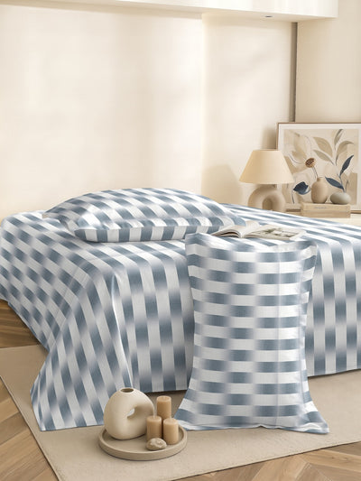 Petal 100% Pure Cotton Collection Premium Percale Queen Bedsheet With 2 Pillow Covers