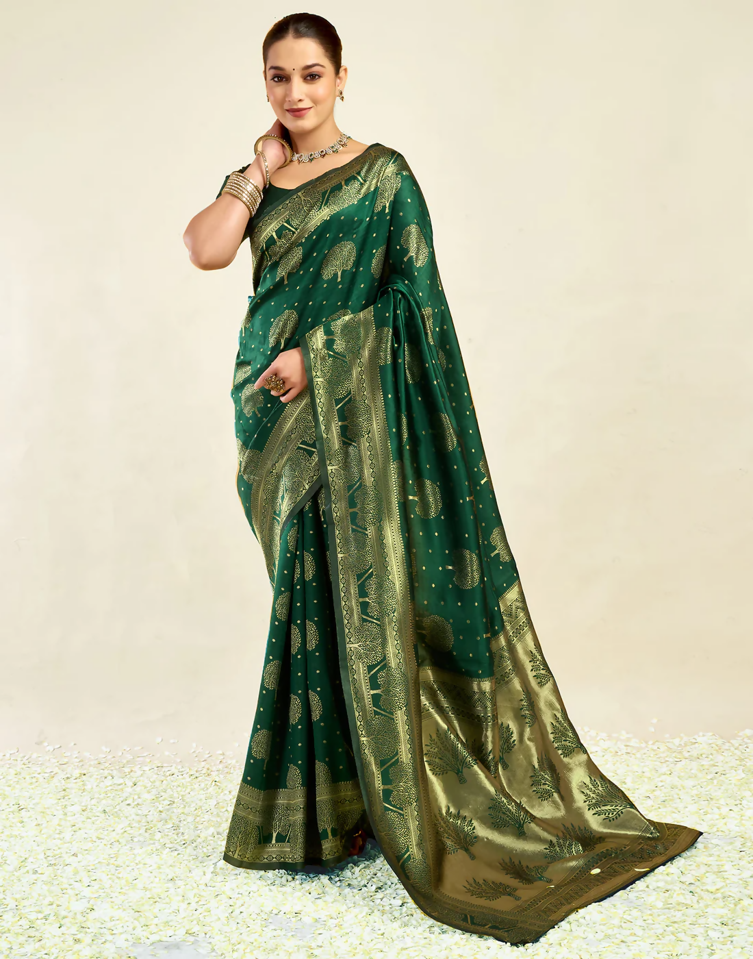 AXONIT Wedding & Festive Jacquard Saree with Heavy Zari Weaving