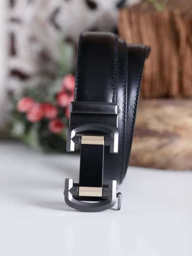 ZEVORA Party Black Genuine Leather Belt - HalfPe