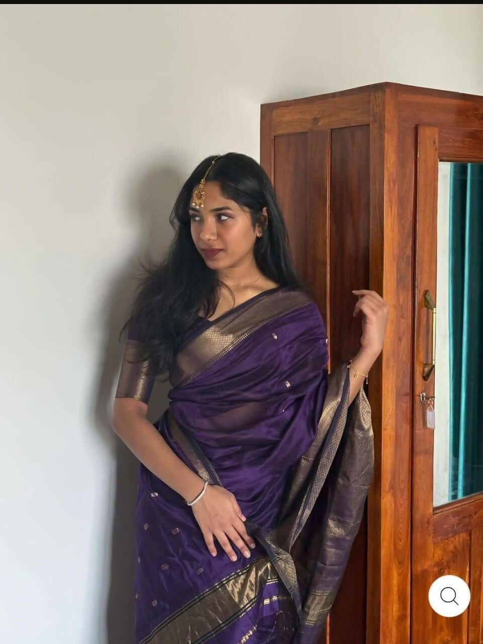 AXONIT Traditional Violet Cotton Saree Crafted with Delicate Golden Zari Butti and Royal Border