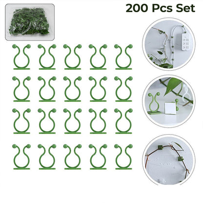 Plant Climbing Wall Fixture Clip Self-adhesive Hook (200 Pcs Set)