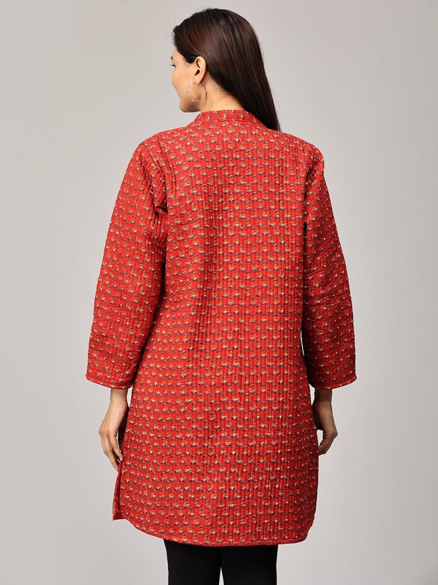 Pomegranate Punch Quilted Reversible Maternity Jacket - MAT-JB-RQJ-S