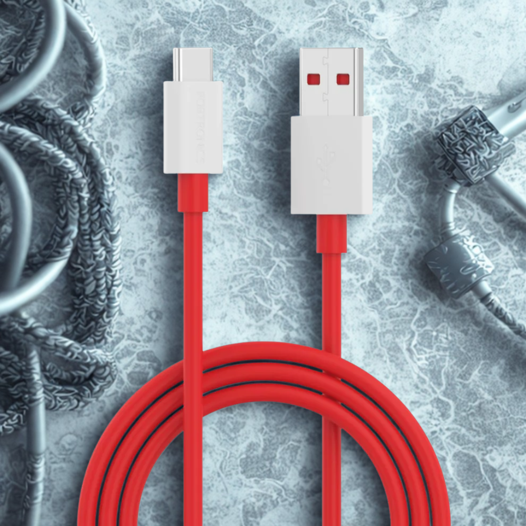 Portronics Dash Pro 80W USB-C Cable – Super Fast 6A Charging, 1 Meter (Red)