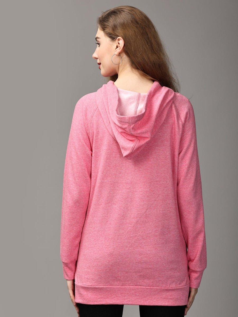 Power Pink Maternity and Nursing Hoodie Sweatshirt - MWW-SD-PKHS-S