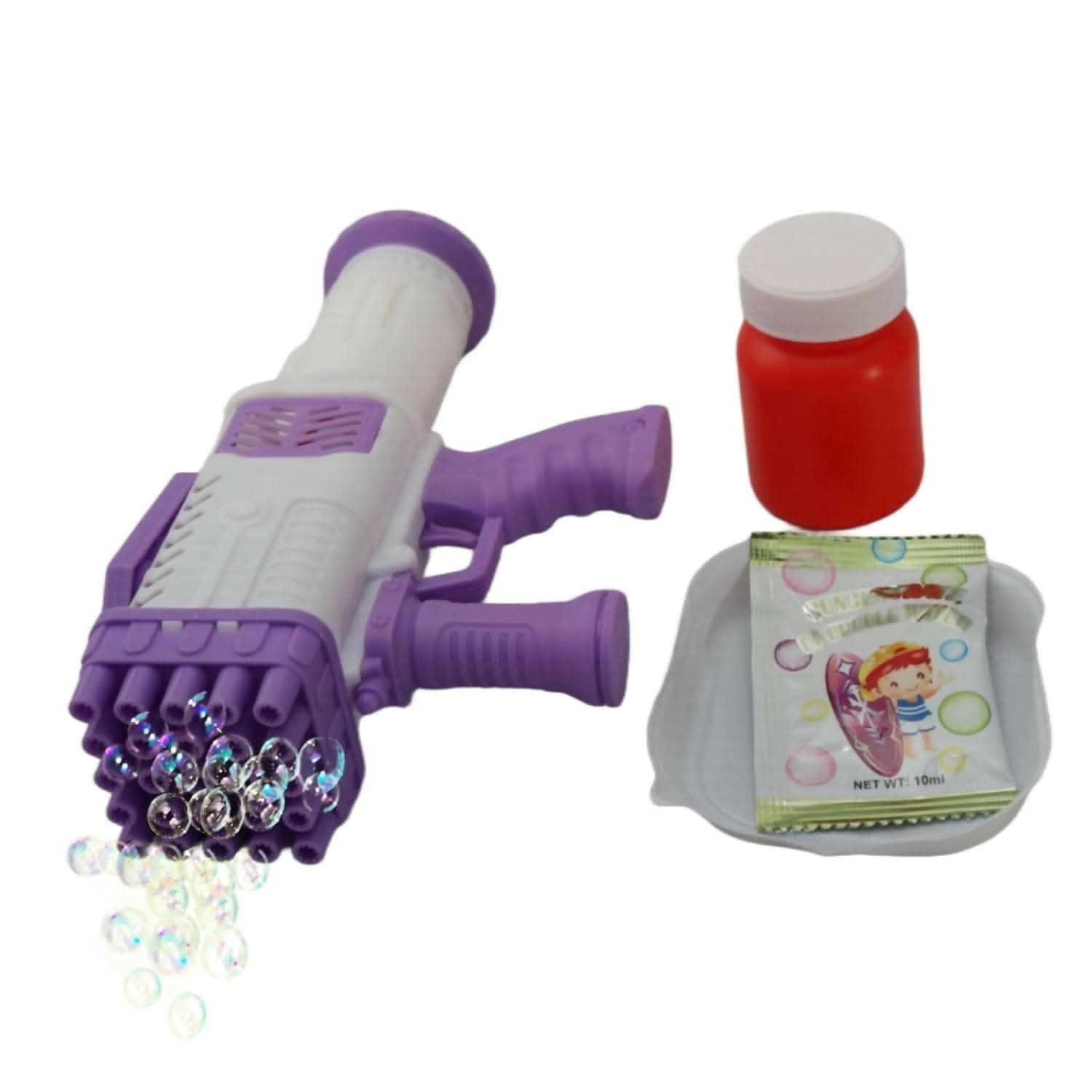 25 Holes Electric Bubble Gun Toy (Purple) - HalfPe