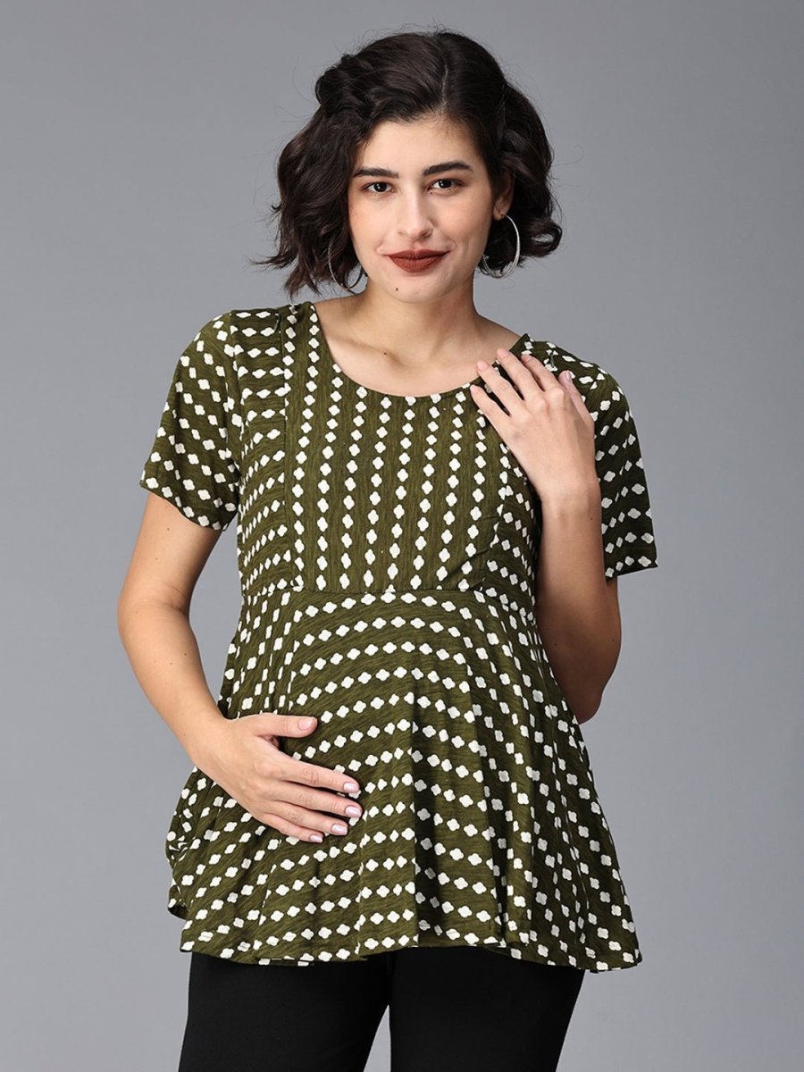 Pretty Edgy Maternity And Nursing Top - MAT-SD-GNF-S