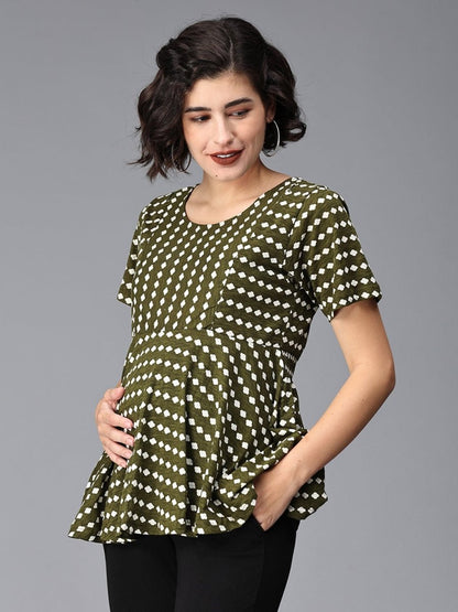 Pretty Edgy Maternity And Nursing Top - MAT-SD-GNF-S
