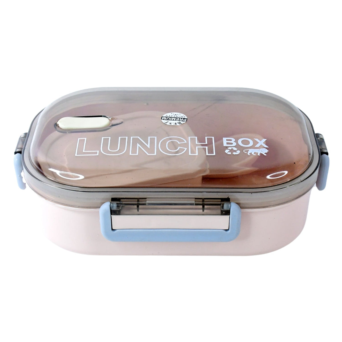 Home Chef Premium Leak-Proof Lunch Box with 3 Compartments and Spoon – BPA-Free Microwave Safe Tiffin Box with Transparent Locking Lid HP DD