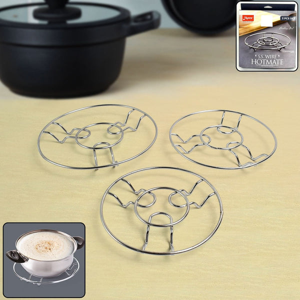 Apex Stainless Steel Wire Hotmate 3pc Set – Durable Kitchen Tools for Safe Hot Handling