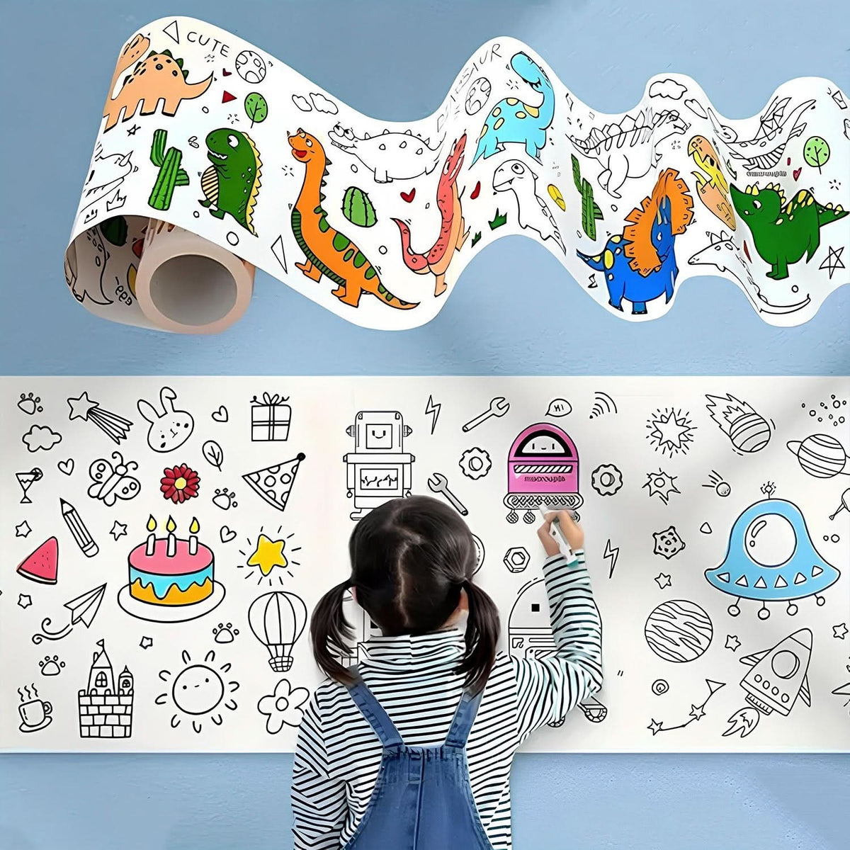 Fun & Educational Coloring Roll for Kids – 1 Pc HP DD