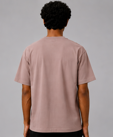 HUSTLE Men's Crew Neck Oversized T-Shirt – Dusty Pink