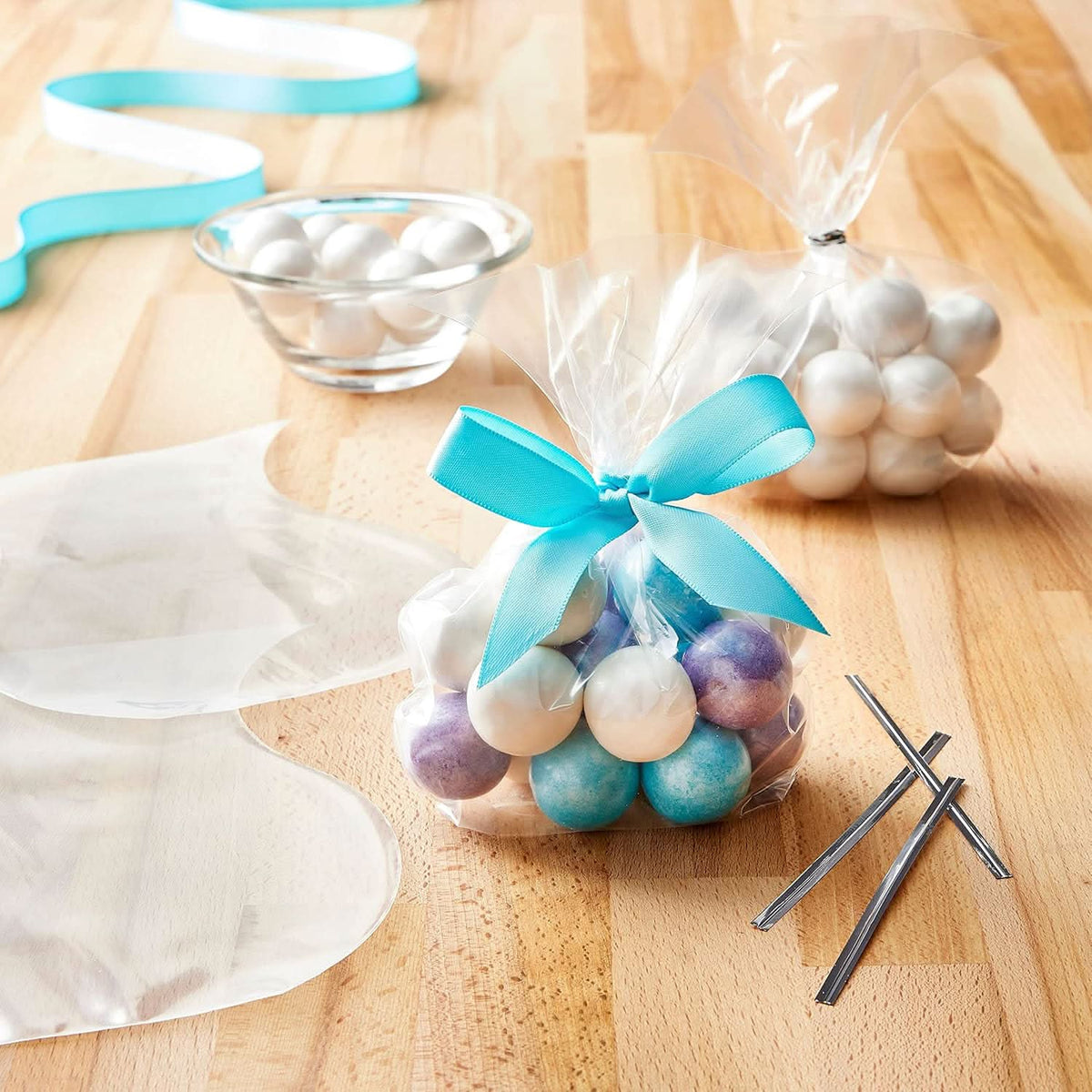 Clear Cookie Bags Gift Bag Clear Flat Treat Bags (25 Pcs Set) HP DD