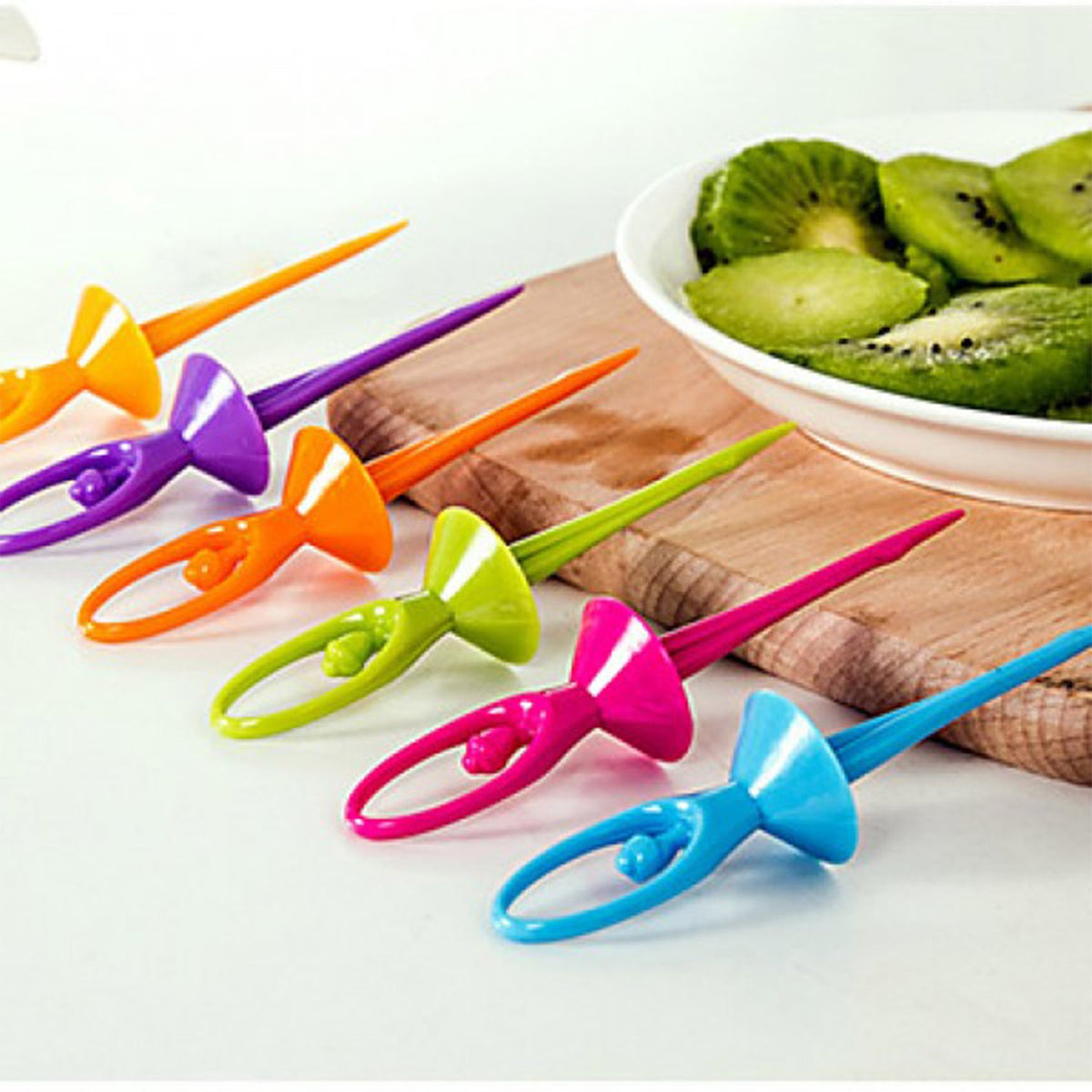 Dancing Doll Fruit Fork Cutlery Set With Stand Set Of 6. HP DD