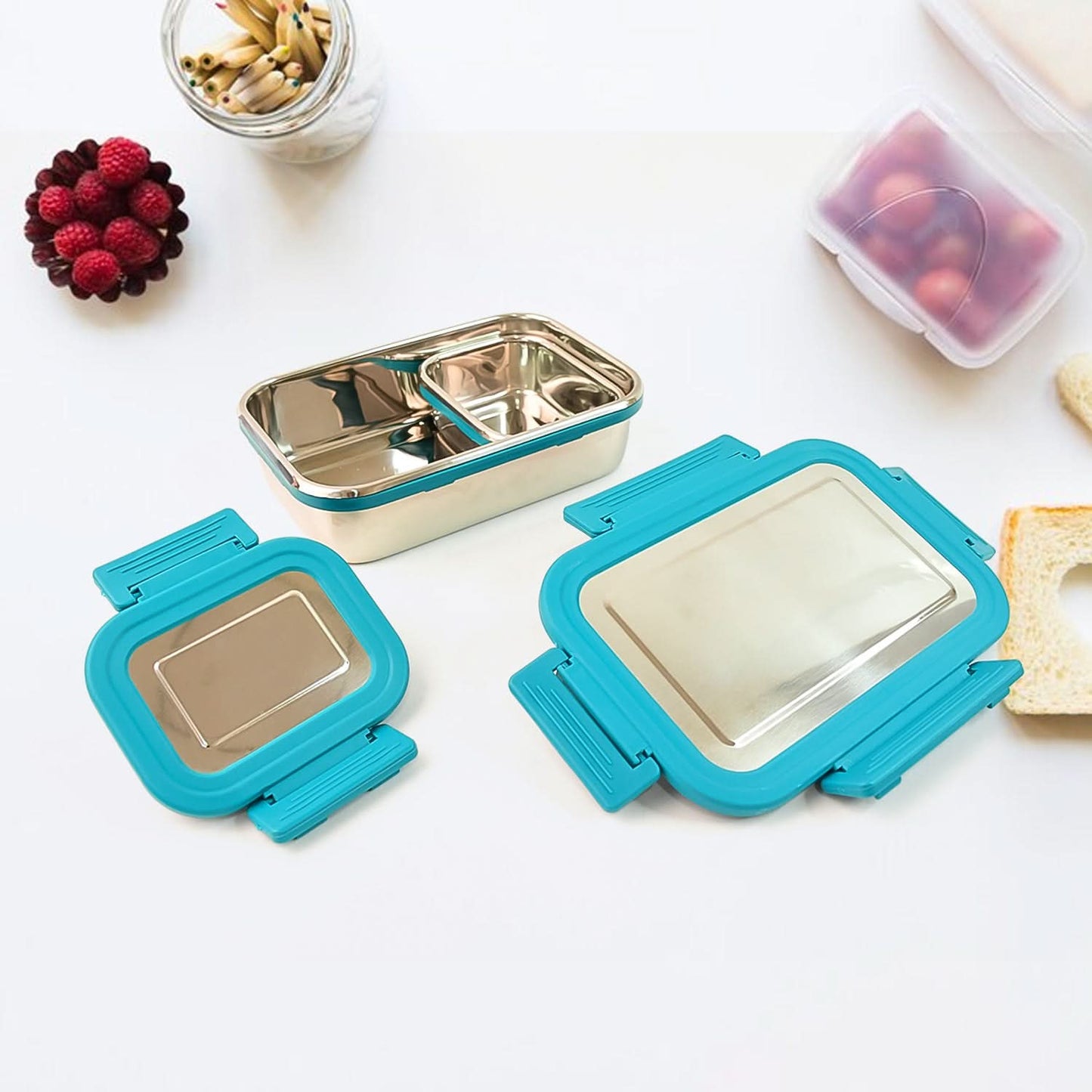 Apex Jerry Lunch Box Premium Stainless Steel Food Container (2 Pc  700+200 Ml Approx)