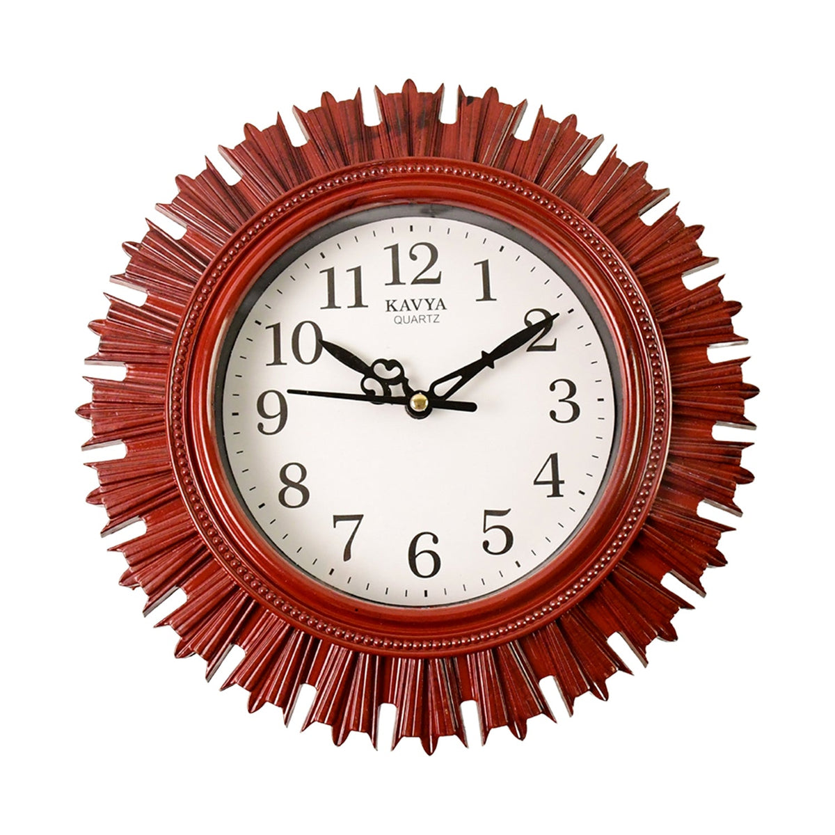 Wooden Look Designer Wall Clock Plastic Decorative Latest Wall Clock Battery Operated Round Easy To Read For Roomhomekitchenbedroomofficeschool HP DD