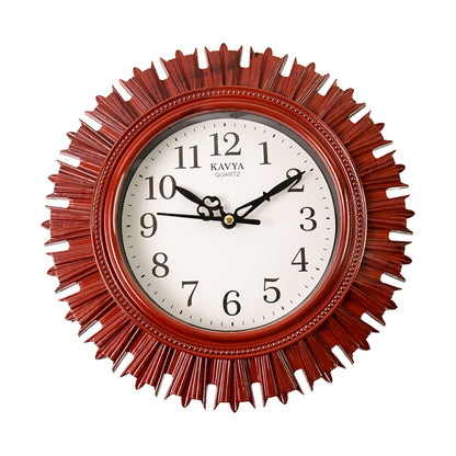 Wooden Look Designer Wall Clock Plastic Decorative Latest Wall Clock Battery Operated Round Easy To Read For Roomhomekitchenbedroomofficeschool