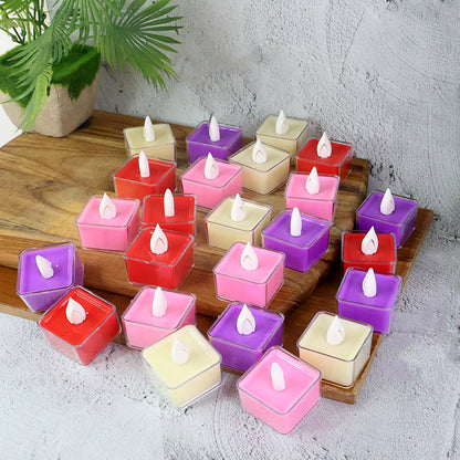 Set Of 24 Multi-color Led Tealight Candles