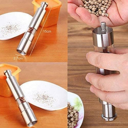 Kitchen Mini Pepper Crusher Stainless Steel Hand Thumb Press - HalfPe