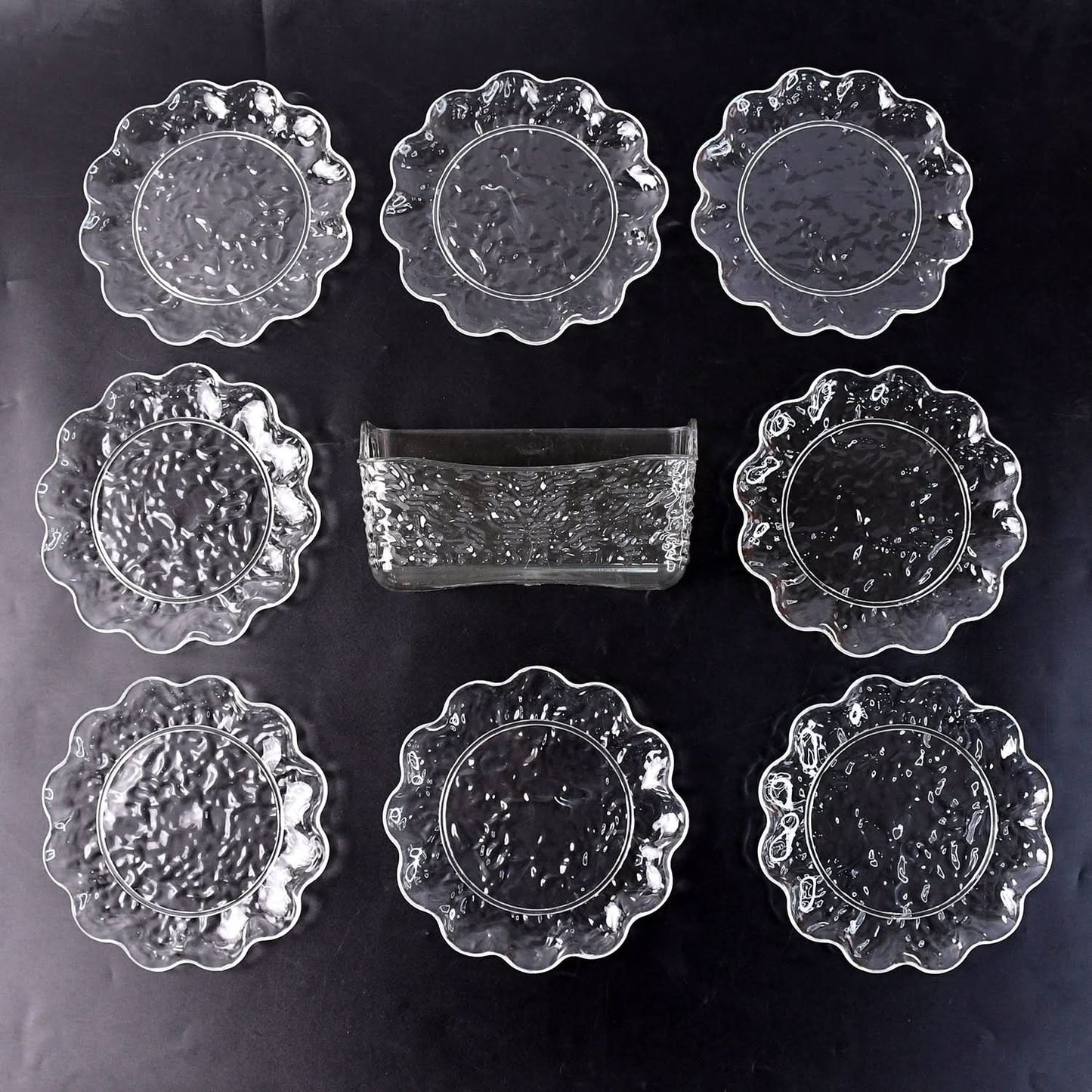 9 In 1 Plastic Bowl With Serving Tray  Plates Set