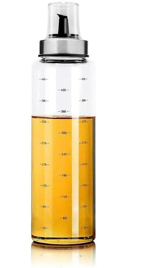 P-plus international borosilicate glass oil dispenser with lid 500ml - HalfPe