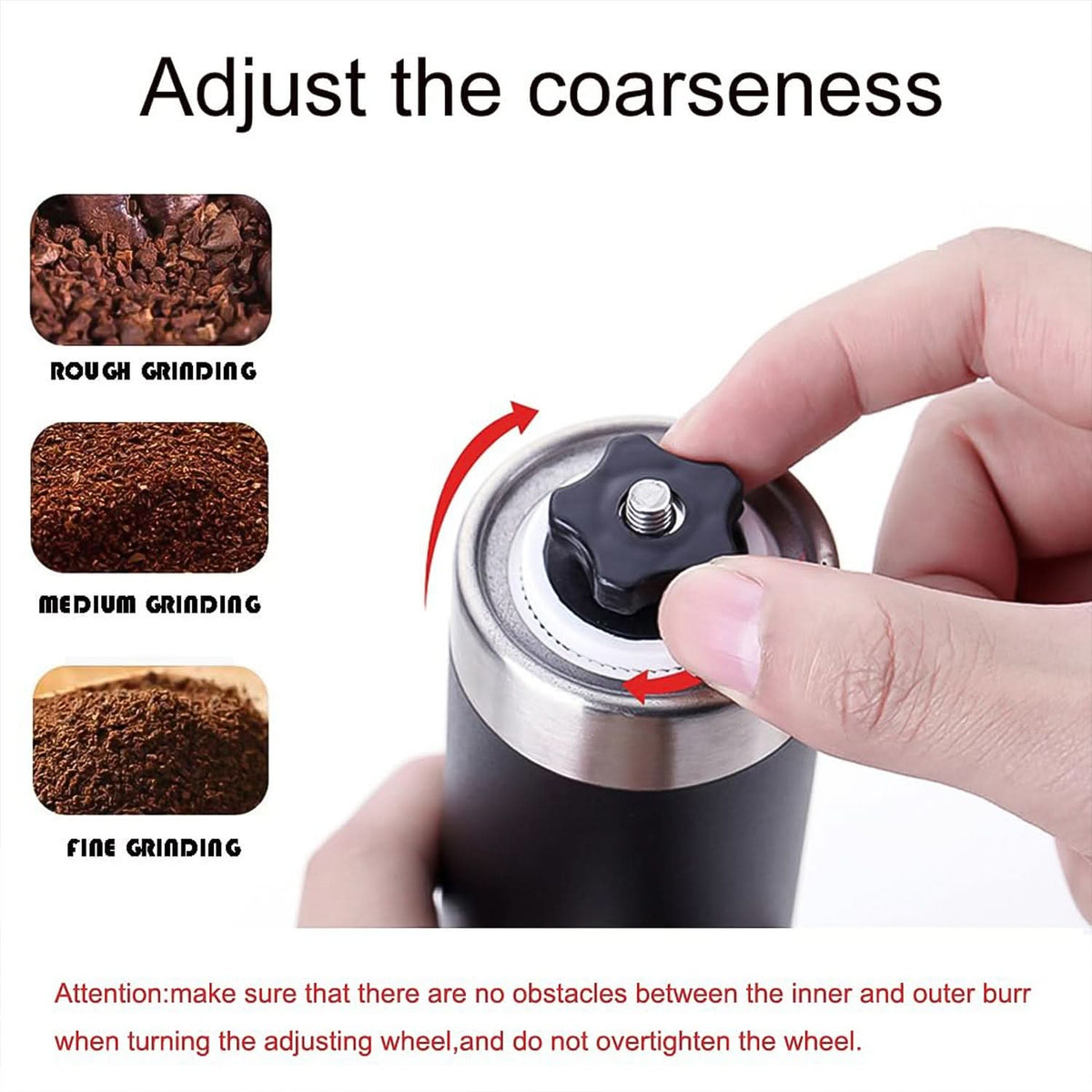 Portable Stainless Steel Manual Coffee Grinder (1 Pc) HP DD