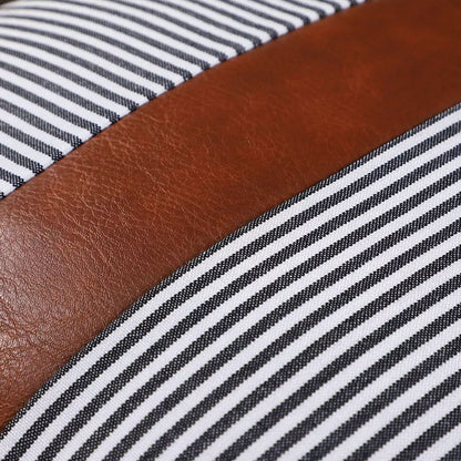 Leather & Cotton Pillow Covers 20x20 Inch (2 Pc Set)