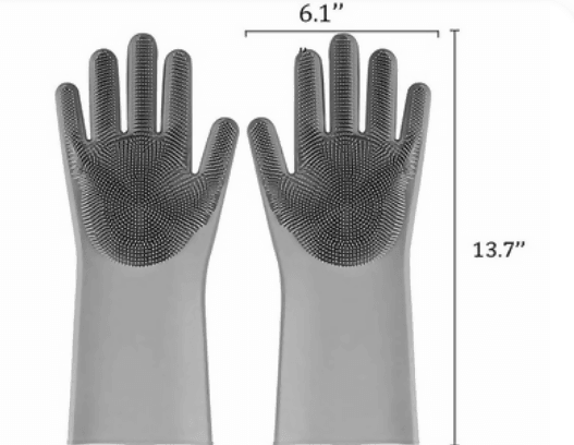 OXSAM Silicone Hand Gloves For Dish Washing Bathroom Cleaning And Kitchen (Pack of 1 (Grey) - HalfPe