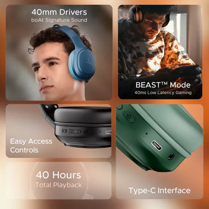 boAt Rockerz 430 w/ 40mm Drivers with Bluetooth Over Ear Headphones (Multicolor)