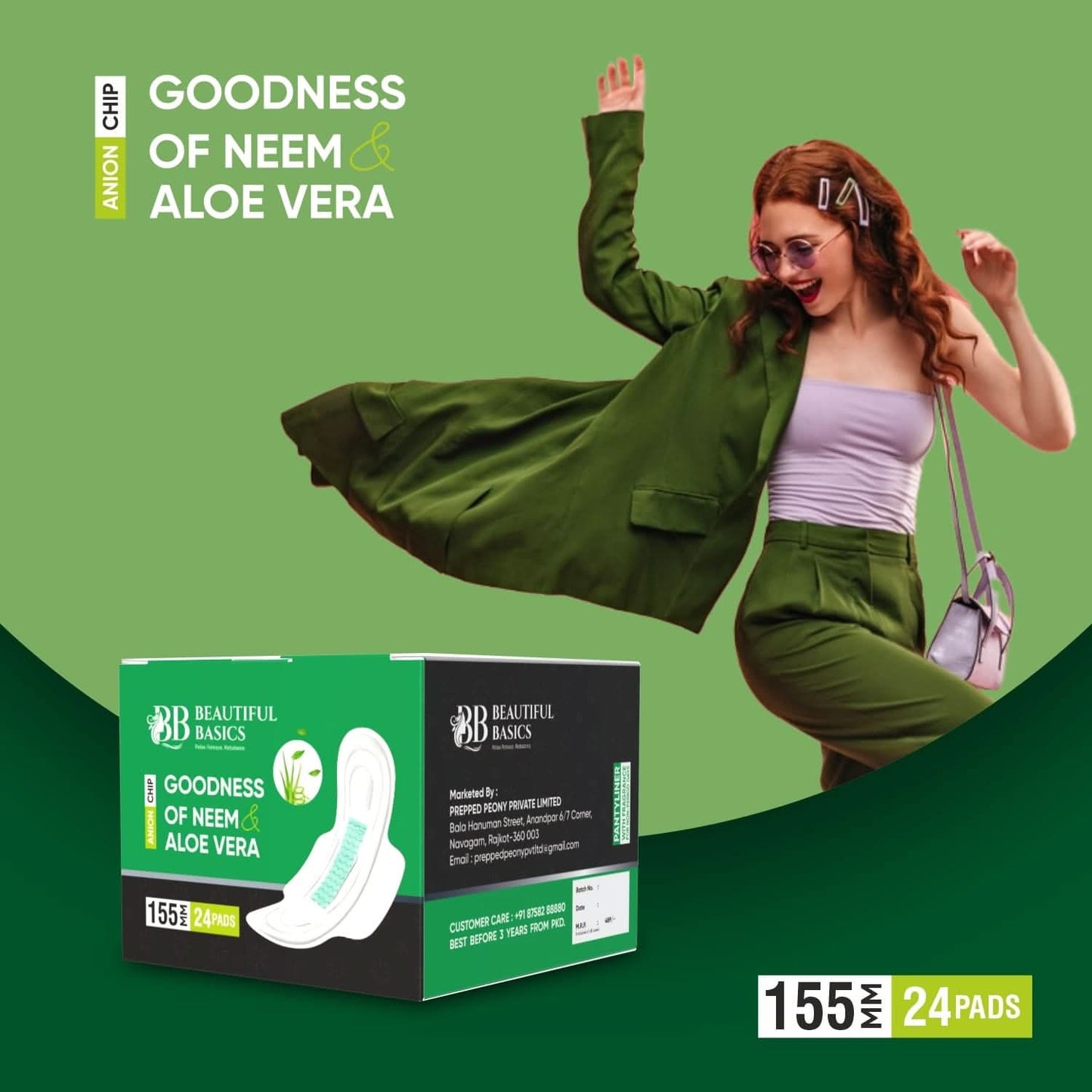 Ultra Thin Sanitary Pads with Neem & Aloe Vera – 24 Pcs