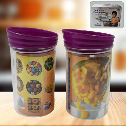 Airtight Kitchen Food Storage Containers – 1200ml Plastic Jar Set (2 Pc, Transparent)