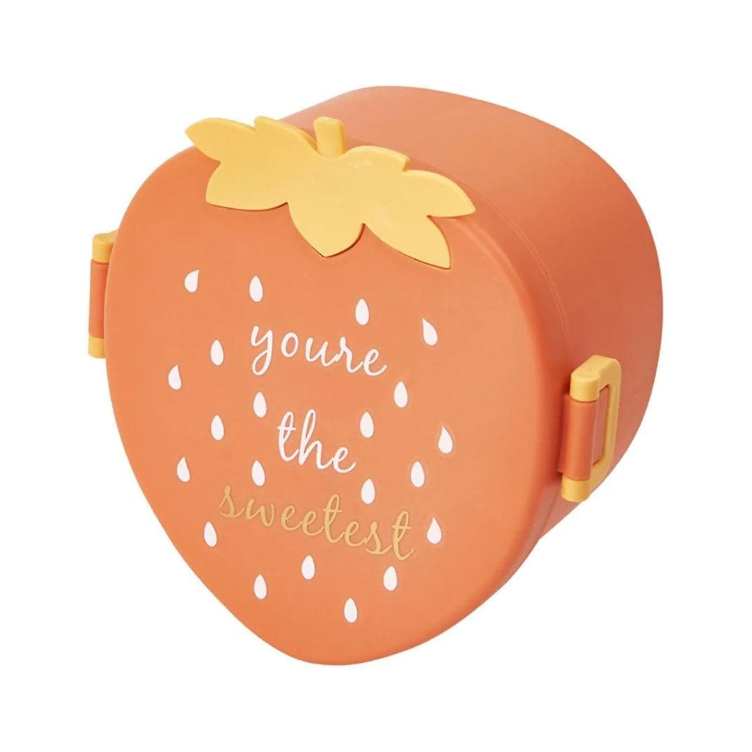 Stylish And Fancy Strawberry Shape Lunch Box For All - HalfPe