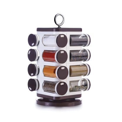 Ganesh Revolving Spice Rack 16 Plastic Dispensers (100ml Each)